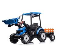 Indalchess Trattore a batteria 24 V per bambini, con traino Hercules blu 24 V, telecomando RC, 1 a 7 anni