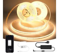 INDARUN Nastro LED COB 20 m 384 led bianco caldo 3000 K, WiFi striscia LED 24 V app controllo, striscia luminosa compatibile con Alexa e Google Home, decorazione per la casa, cucina, TV
