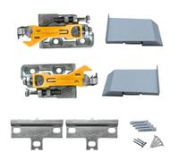 INDAUX Coppia di Ganci per Pensili e Mobili Sospesi SCARPI 4 - Sicurezza Anti Tilt e Fissaggio a Vite, Installazione Facile e Rapida, Ideale per Cucine e Armadi, Con Cover Protettiva Grigia