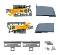 INDAUX Coppia di Ganci per Pensili e Mobili Sospesi SCARPI 4 - Sicurezza Anti Tilt e Fissaggio a Vite, Installazione Facile e Rapida, Ideale per Cucine e Armadi, Con Cover Protettiva Antracite