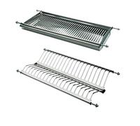 INDAUX - SCOLAPIATTI ad INCASSO in ACCIAIO INOX a molle regolabili KIT CON RACCOGLIGOCCE (80 cm)