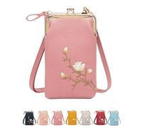 Indefinitet Rowgins Women Sling Cross-Body Wallet with Mobile Cell Phone Holder, Forever Savour Mobile Phone Bag (Pink)