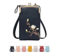 Indefinitet Rowgins Women Sling Cross-Body Wallet with Mobile Cell Phone Holder, Forever Savour Mobile Phone Bag (Black)