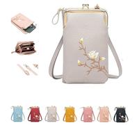 Indefinitet Rowgins Women Sling Cross-Body Wallet With Mobile Cell Phone Holder Passport Cellphone Crossbody Purse Bag (Gray)