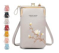 Indefinitet Women Sling Cross-Body Wallet, with Mobile Cell Phone Holder, Crossbody Bags for Women Travel (White)