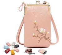 Indefinitet Women Sling Cross-Body Wallet with Mobile Cell Phone Holder, Crossbody Bags for Women Travel (Pink2)