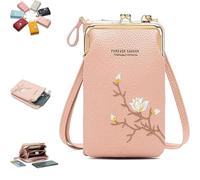 Indefinitet Women Sling Cross-Body Wallet with Mobile Cell Phone Holder, Forever Savour Cross-body Mobile Phone Bag (pink)
