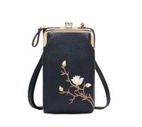 Indefinitet Women Sling Cross-Body Wallet, Women Sling Cross-Body Wallet with Mobile Cell Phone Holder for Womens Travel (Black)