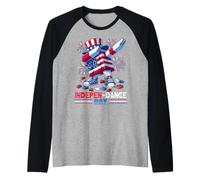 INDEPEN-Dance Day 4th of July Master Builder Blocks Bricks Maglia con Maniche Raglan