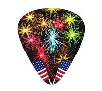 Independence Day America Flag Fireworks Guitar Pick 12 Picks Moda Personalizzato Bass Pick Durevole Chitarra Elettrica Plettri Accessori per strumenti