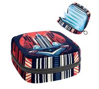 Independence Day Architecture-601 - Kit per primo ciclo mestruale per ragazze, salvaslip assorbenti, borsa mestruale, porta assorbenti con cerniera, organizer per tovaglioli