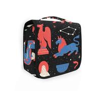 Independence Day Blue White Red Makeup Bags con gancio per appendere Essentials Borse da viaggio per le donne verticale autoportante