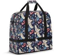 Independence Day - Borsone da viaggio americano per donne e uomini, per il fine settimana, pieghevole, separato dal bagnato, 47 l, per sport, palestra, yoga, Colore, 47 L, Organizer per borse