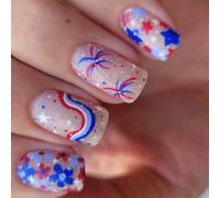 Independence Day French Tip - Falso 4 luglio, copertura completa in acrilico
