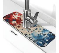 Independence Day Paint Stars - Tappetino per lavello da cucina, ad asciugatura rapida, super assorbente, per cucina, bagno, 38,1 x 14 cm