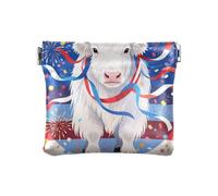 Independence Day - Portafoglio da donna in pelle con yak bianco, borsa per il trucco, borsa per cambiare, per ragazze e donne