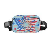 Independence Day Star Red Blue White Elegante marsupio a tracolla per uomo donna grande capacità borsa a tracolla per passaporto con tracolla regolabile per viaggi, palestra, lavoro