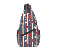 Independence Day Stars Ice Cream Sling Backpack Hiking American Flag Backpack Crossbody Bag Sports Lightweight Chest Bag For Women Men