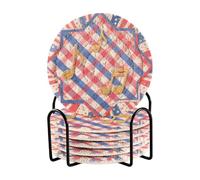 Independence Day Stars - Set di 6 sottobicchieri e supporto, per tavolo, casa, bar