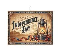 Independence Day, tappetino scolapiatti per bancone della cucina, tappetino assorbente vintage a forma di lanterna, tappetino scolapiatti rustico in microfibra per cucina, bar, protezione 45,7 x 61 cm