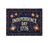 Independence Day, tappetino scolapiatti per cucina, lanterna vintage, assorbente, tappetino scolapiatti in microfibra, decorazione per feste estive, 45,7 x 61 cm