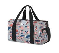 Independence Day USA Sport Duffel Bag USA Weekend Pernottamento Bag Tote Holdall Casual Viaggio Palestra Duffel Borse per Bambini Ragazze Ragazzi Donne Uomini