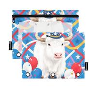 Independence Day White Yak Zipper sacchetto con finestra trasparente astuccio con cerniera in colori assortiti 3 anelli raccoglitore scuola classe ufficio organizzatori multicolore 2 PCS