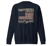 Independence Engine Patriotic Mechanic Vintage Cars Classic Adult Felpa unisex, Giacca blu navy., 3XL
