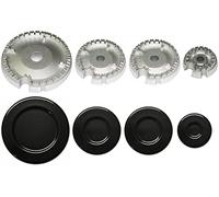 Indesit - Ariston - Hotpoint - Whirlpool - Kit 4 bruciatori Defendi completi di piattelli spartifiamma per cucina piano cottura 4 fuochi - Made in Italy - IN01