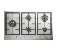 Indesit IN 9522 IX 1 piano gas inox 90cm 5 fuochi bruciatore doppia corona griglie in ghisa lavabili in lavastoviglie