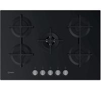 INDESIT ING 72T BK PIANO COTTURA GAS, 5 zone di cotura, dimensioni: L 73 cm, P 51 Nero
