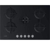 INDESIT ING 72T/BK1 PIANO COTTURA GAS 5 BRUCIATORI IN VETRO NERO 73 CM