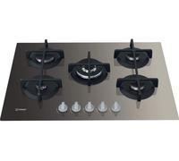 Indesit ing 72t/td piano cottura 5 fuochi gas in vetro tortora con griglie in ghisa