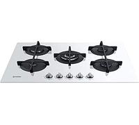INDESIT ING 72T/WH PIANO COTTURA 5 FUOCHI A GAS DA 73 CM GRIGLIE GHISA VETRO BIANCO ING72T/WH