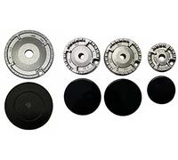 Indesit - Kit 4 bruciatori Sabaf completi di piattelli spartifiamma per cucina piano cottura 4 fuochi - Made in Italy - KIT00235