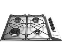 Indesit PAA 642 IX/I WE Nero, Acciaio inox Da incasso 58 cm Gas 4 Fornello(i)