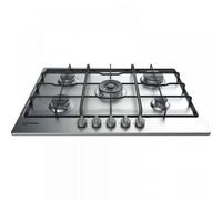 Indesit thp 752 w/ix/i piano cottura 75cm a gas, colore inox, 5 fuochi, comandi frontali