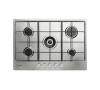 Indesit THP 752 W/IX/I 1 piano gas inox 75cm 5 fuochi bruciatore doppia corona griglie smaltate Indesit