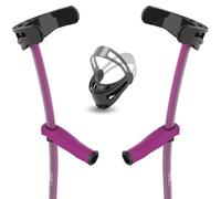 INDESmed x2 Stampelle Ortopediche Regolabili Leggere in Alluminio 100% aerospaziale - Stampelle Canadesi Colorate, impugnatura ergonomica e antiscivolo - Prodotto brevettato (Viola, L (175-185cm))