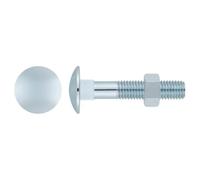 Index din-603/934 - Vite con testa rotonda con collo quadrato e dado hexagonal. zinco M10 x 120