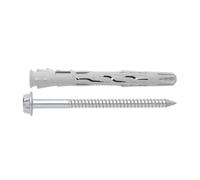 INDEX Fixing Systems T-NUX E-Pack di 50 tasselli universali di alta qualità, con testa esagonale, rivestita di zincato, in nylon, TNUXE10100