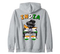 India, Bandiera Indiana, Ragazza Indiana, Ragazze Indiane Donne Felpa con Cappuccio