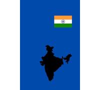 India Country Map and Flag Design Notebook: In Blue Color Background