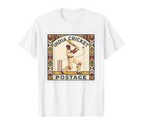 India Cricket Vintage Timbro Rupia con Paisley Art Retro Maglietta