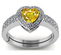 INDIA MADE 11.25 Ratti 10.50 carati zaffiro giallo naturale anello in oro cuore per uomo e donna-B0BFLQBC5W