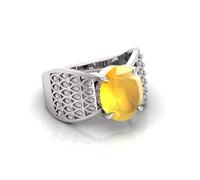 INDIA MADE 12.00 Ratti non riscaldato Untreatet A+Quality Natural Yellow Sapphire Pukhraj gemma Panchdhatu anello per donne e uomini (Lab certificato)-B0CV1RB3DT