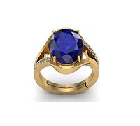 INDIA MADE 12.25 Ratti 11.00 carati Lab - non riscaldato non trattato Aaa+ qualità naturale zaffiro blu Neelam oro regolabile gemma anello per donne e uomini |387|-B0C7QWFKVC