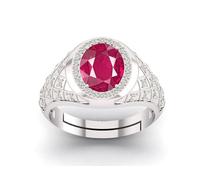 INDIA MADE 3.25 Ratti/4.25 carati certificato naturale rubino rosso/manik luglio Birthstone anello in argento regolabile per uomini e donne 3.25 Ratti-10.25 Ratti-B0DN1VG9W7
