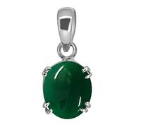 INDIA MADE 3 a 12,50 ratti verde onice argento pendente originale onice verde pietra Haqiq naturale e certificato per unisex-B0BFD7Z79Y, argento, zaffiro sintetico, argento, zaffiro creato, Argento