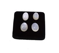 INDIA MADE 30,15 cts/4 pezzi pietra di luna bianca grigia naturale dimensione anello pietre preziose lotto dallo Sri Lanka-B07H5MT21X, argento, zaffiro creato, Argento, Zaffiro sintetico
